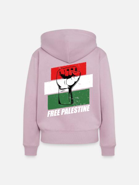 Free Palestine - Frauen Premium Bio Zip Hoodie - Altrosa