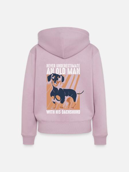 Dackel Hund - Frauen Premium Bio Zip Hoodie - Altrosa