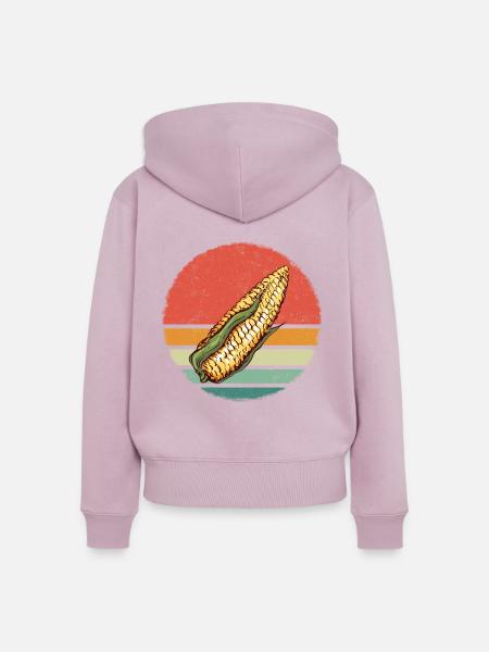 Mais Maiskolben Bauer - Frauen Premium Bio Zip Hoodie - Altrosa