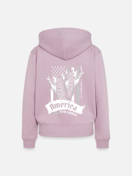 Mais Maiskolben Bauer - Frauen Premium Bio Zip Hoodie - Altrosa