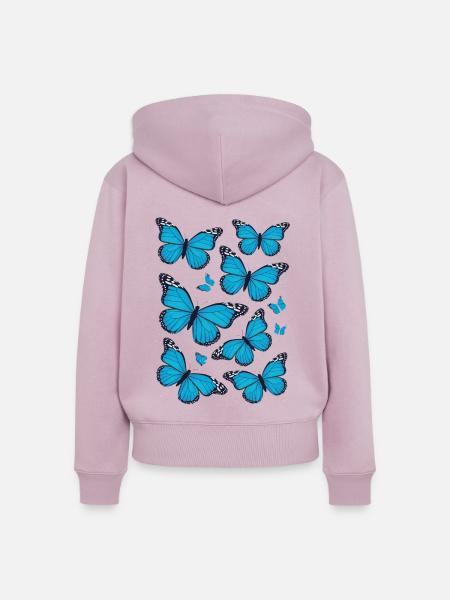 Schmetterling Monarchfalter Bunt Schmetterlinge - Frauen Premium Bio Zip Hoodie - Altrosa