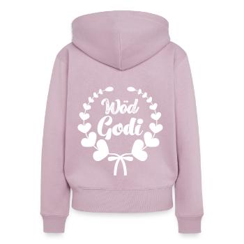 Wöd Godi beste Godi Taufpatin Österreich Taufe - Frauen Premium Bio Zip Hoodie - Altrosa - Hinten - Julia (174cm)