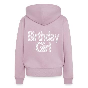 Birthday Girl - Frauen Premium Bio Zip Hoodie - Altrosa - Hinten - Julia (174cm)