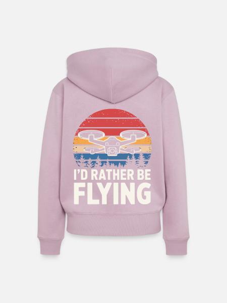Dronen Pilot Quadrocopter Drone - Frauen Premium Bio Zip Hoodie - Altrosa