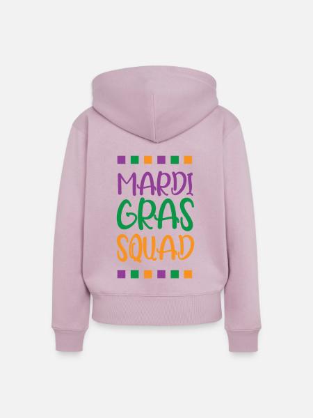Mardi Gras Squad - Frauen Premium Bio Zip Hoodie - Altrosa