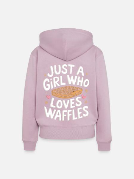 Waffeln Frühstück Süßigkeiten - Frauen Premium Bio Zip Hoodie - Altrosa