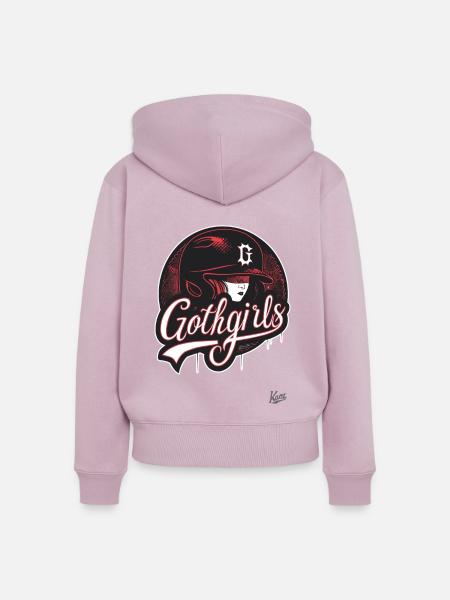 Baseball-Helm für Gothic-Mädchen - Frauen Premium Bio Zip Hoodie - Altrosa