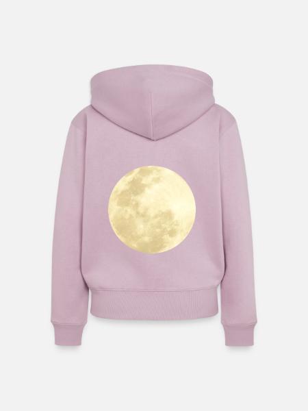 Mond - Frauen Premium Bio Zip Hoodie - Altrosa