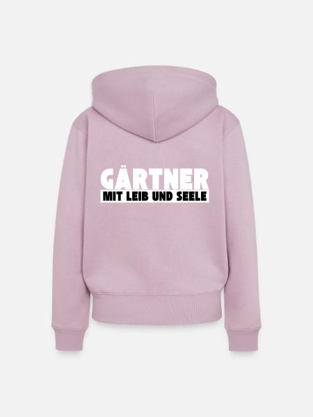 Gärtner mit Leib und Seele - Frauen Premium Bio Zip Hoodie - Altrosa