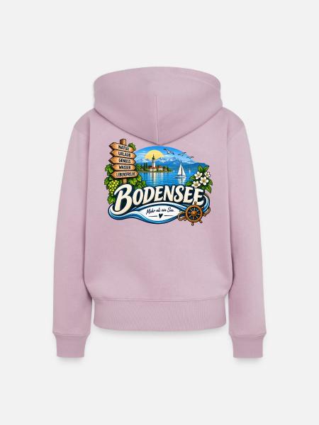 Bodensee – Natur, Wasser & Lebensfreude - Frauen Premium Bio Zip Hoodie - Altrosa