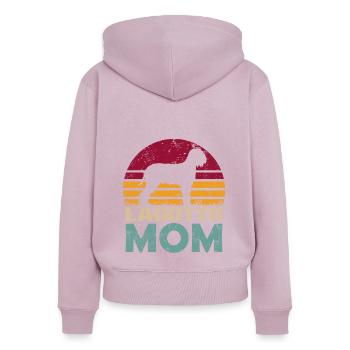 Lagotto Romagnolo Maman - Sweat à capuche zippé Premium bio Femme - rose poudré - Dos - Julia (174cm)