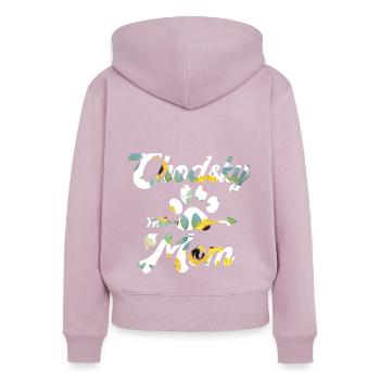 Chodsky Pes Bohemian Shepherd Mama - Women's Premium Organic Zip Hoodie - dusky pink - Back - Julia (174cm)
