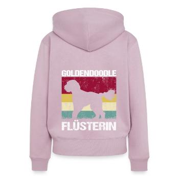Goldendoodle Mama Golden Doodle Flüsterin - Frauen Premium Bio Zip Hoodie - Altrosa - Hinten - Julia (174cm)