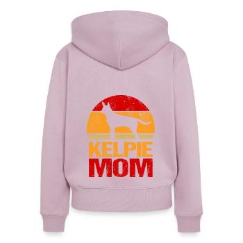 Australian Kelpie Hund Mama Oma Geschenk - Frauen Premium Bio Zip Hoodie - Altrosa - Hinten - Julia (174cm)