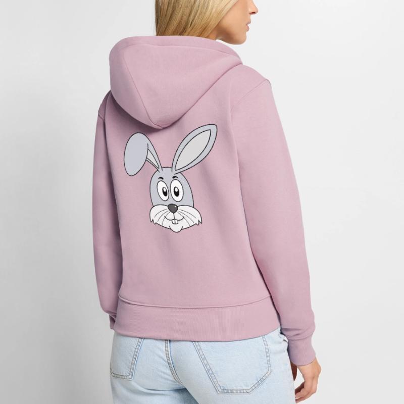 Rabbit Easter Rabbit Teeth Rabbits Easter Women's Premium Organic Zip Hoodie