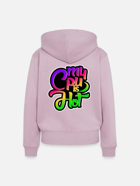 My Cpu is Hot - Frauen Premium Bio Zip Hoodie - Altrosa