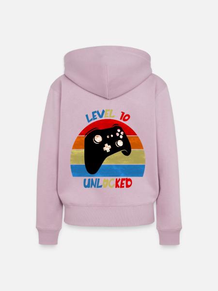Level 10 freigeschaltet - Frauen Premium Bio Zip Hoodie - Altrosa