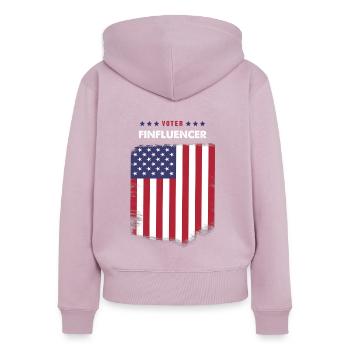 Wähler Finfluencer - Frauen Premium Bio Zip Hoodie - Altrosa - Hinten - Julia (174cm)