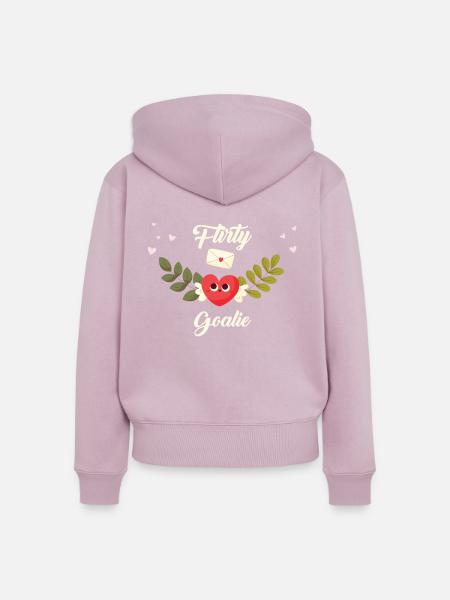 Flirty Torwart - Frauen Premium Bio Zip Hoodie - Altrosa
