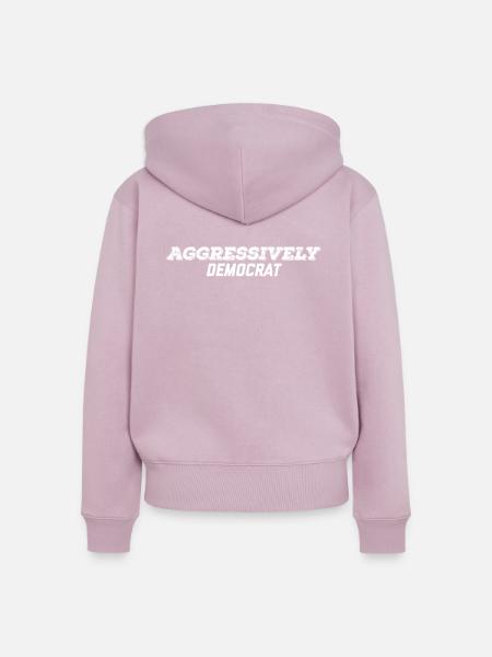 aggressiv demokratisch - Frauen Premium Bio Zip Hoodie - Altrosa