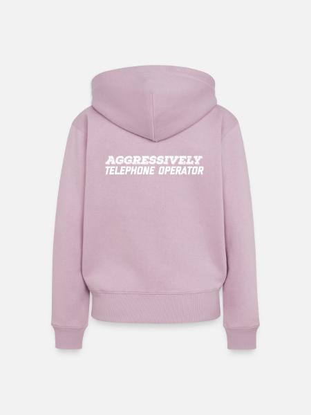 Aggressiver Telefonist - Frauen Premium Bio Zip Hoodie - Altrosa