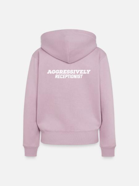 Aggressive Empfangsdame - Frauen Premium Bio Zip Hoodie - Altrosa