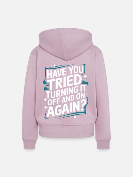 Technischer Support Computerfreak Nerd - Frauen Premium Bio Zip Hoodie - Altrosa