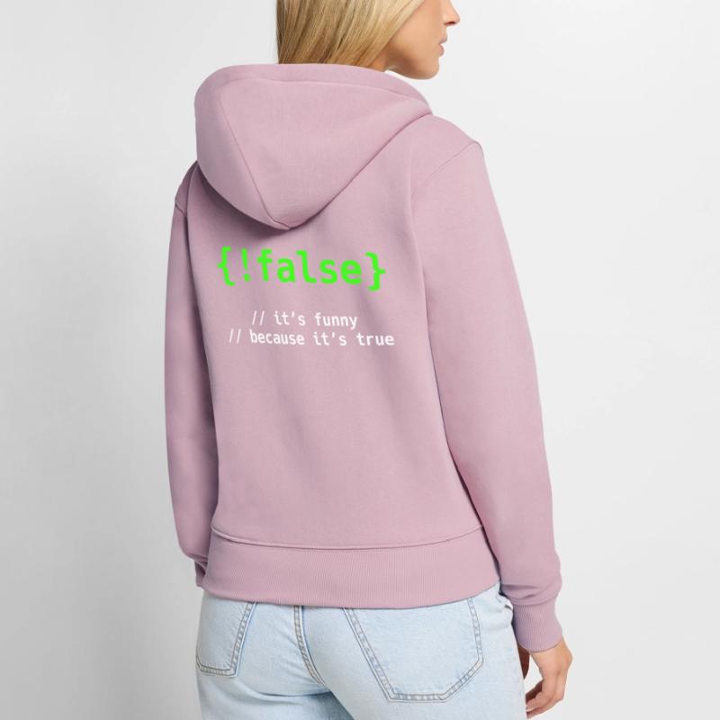 Admin Administrateur Codage Codage Programmation Sweat à capuche zippé Premium bio Femme