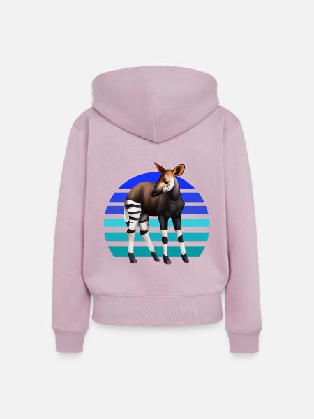 Süßes Okapi - Frauen Premium Bio Zip Hoodie - Altrosa