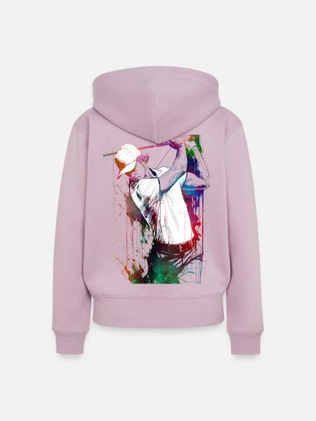 Golfspieler #golf - Frauen Premium Bio Zip Hoodie - Altrosa