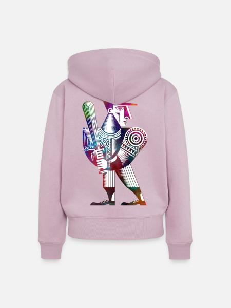 Baseballspieler - Frauen Premium Bio Zip Hoodie - Altrosa