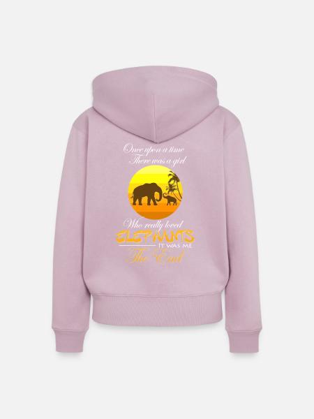 Elefant Mädchen - Frauen Premium Bio Zip Hoodie - Altrosa