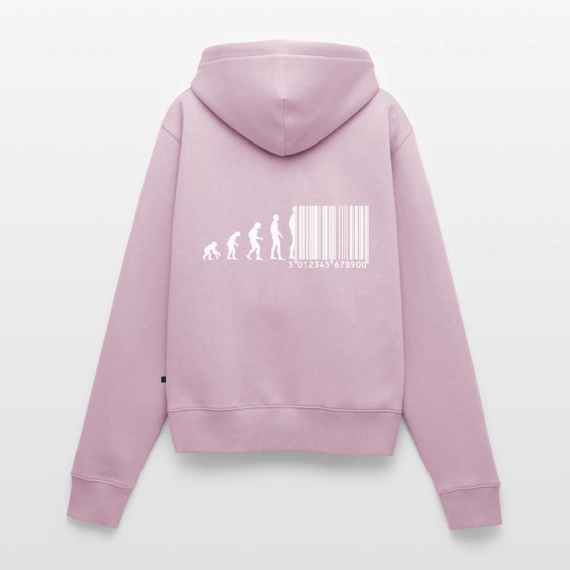 Code à barres Evolution Sweat à capuche zippé Premium bio Femme