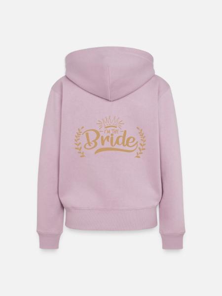 Ich bin die Braut - Frauen Premium Bio Zip Hoodie - Altrosa