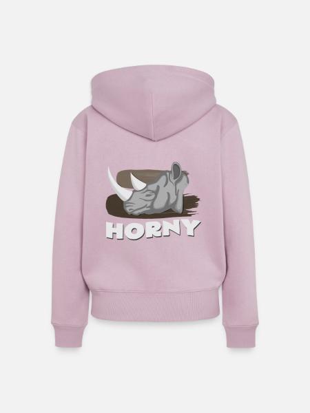 Rhinozeros - Frauen Premium Bio Zip Hoodie - Altrosa