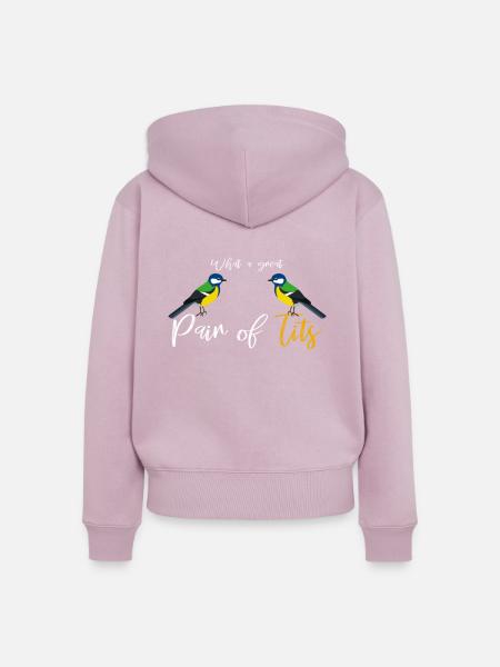 Vögel - Frauen Premium Bio Zip Hoodie - Altrosa
