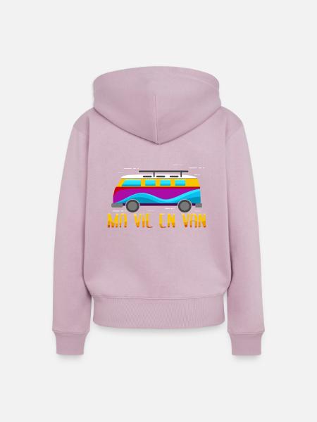 Mein Leben im Van - Frauen Premium Bio Zip Hoodie - Altrosa
