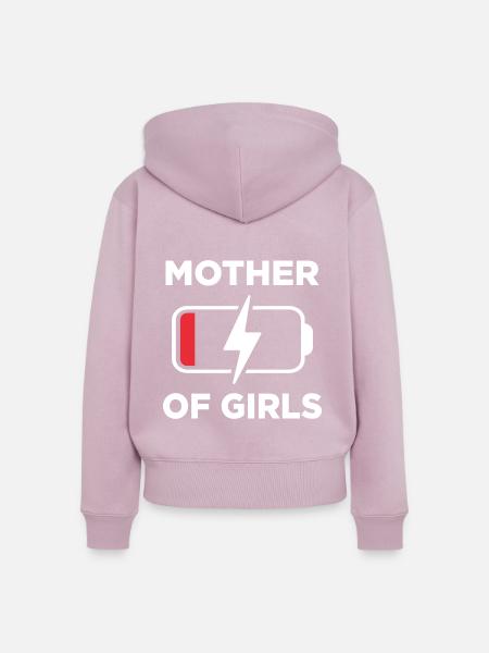 Mutter der Mädchen - Frauen Premium Bio Zip Hoodie - Altrosa