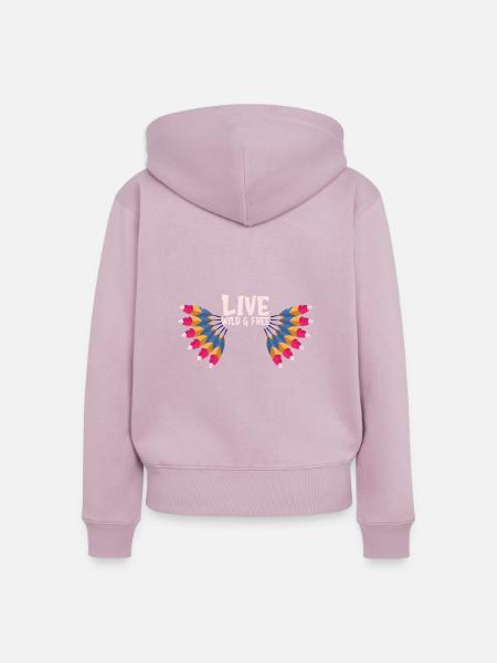Live wild and free - Frauen Premium Bio Zip Hoodie - Altrosa