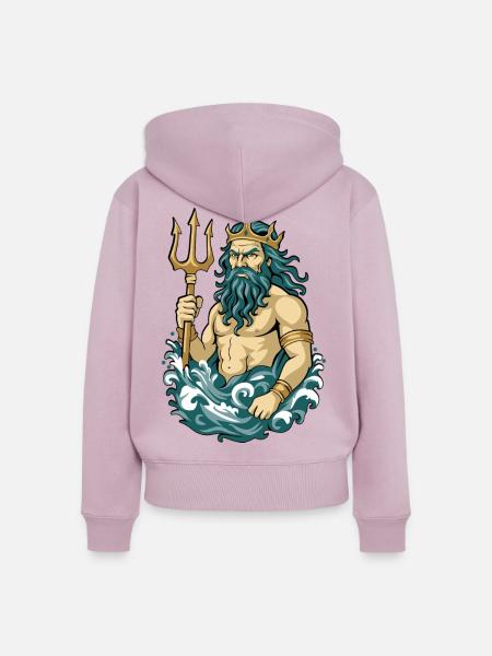 Poseidon - Frauen Premium Bio Zip Hoodie - Altrosa