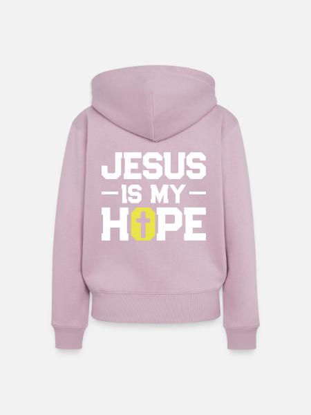 jesus hoffnung - Frauen Premium Bio Zip Hoodie - Altrosa