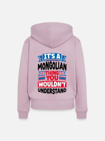 Mongolische Mongolei Mongolische Flagge Zitat - Frauen Premium Bio Zip Hoodie - Altrosa