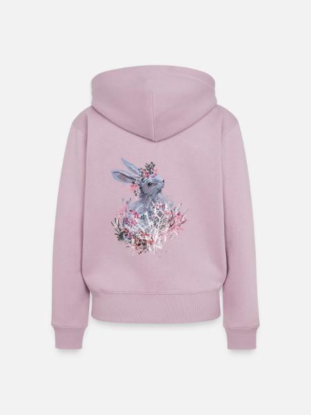 Hase im Wald - Frauen Premium Bio Zip Hoodie - Altrosa