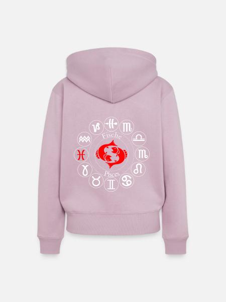 Sternzeichen Fische - Frauen Premium Bio Zip Hoodie - Altrosa
