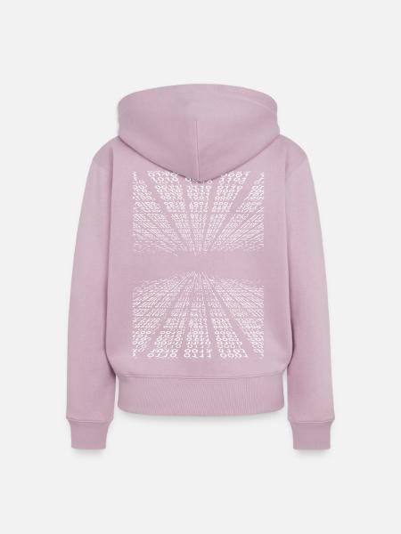 Horizontaler Binärcode - Frauen Premium Bio Zip Hoodie - Altrosa