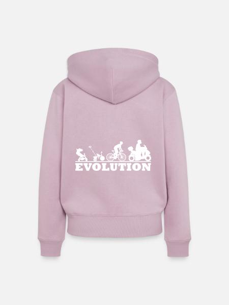 Motorroller Rollerfahrer - Evolution - Frauen Premium Bio Zip Hoodie - Altrosa