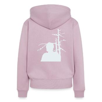 soldat - Sweat à capuche zippé Premium bio Femme - rose poudré - Dos - Julia (174cm)