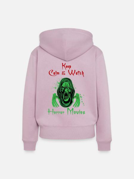 Horrorfilme - Frauen Premium Bio Zip Hoodie - Altrosa