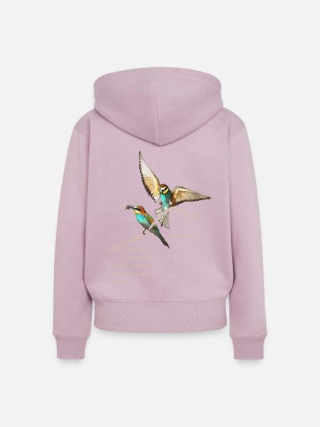 Bienenfresser dunkel - Frauen Premium Bio Zip Hoodie - Altrosa