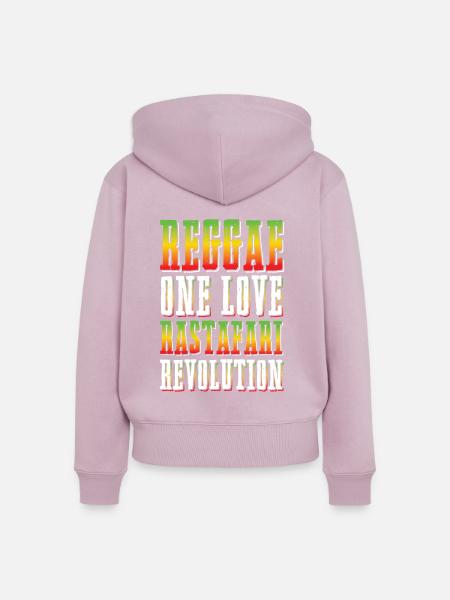 Reggae Musik Rastafari - Frauen Premium Bio Zip Hoodie - Altrosa